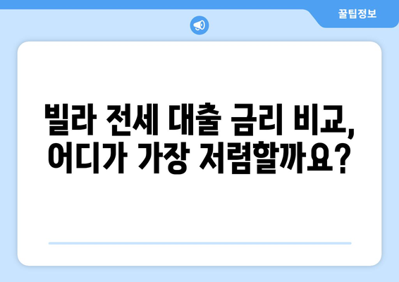 빌라 전세 보증금 반환 대출, 이율과 한도 비교 분석 | 최저 금리, 조건, 주의사항