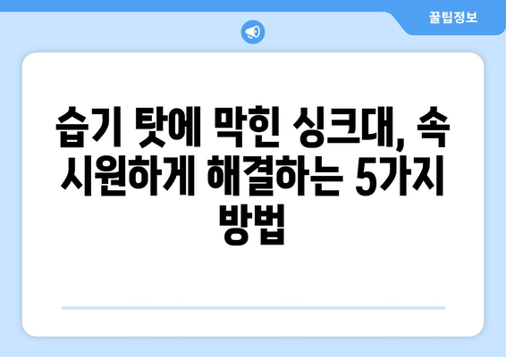 장마철 습도로 인한 싱크대 막힘 해결! 5가지 효과적인 제거 방법 | 싱크대 배수구, 막힘 해결, 냄새 제거, 청소 팁