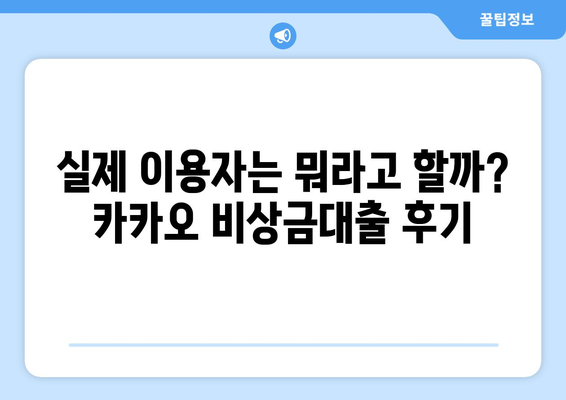 카카오 비상금대출 후기| 꼼꼼히 따져봐야 할 5가지 | 장점, 단점, 이용 후기, 주의 사항