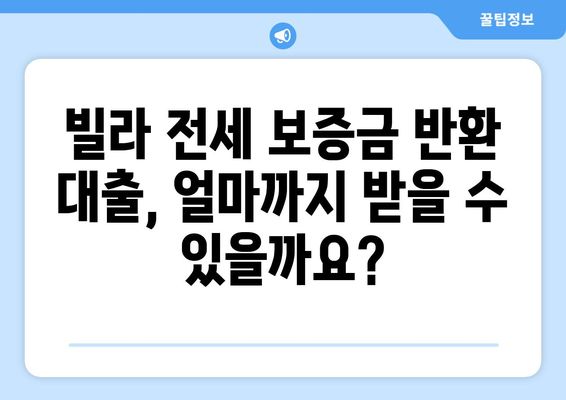 빌라 전세 보증금 반환 대출, 한도와 조건 완벽 가이드 | 빌라 전세, 보증금, 대출, 금리, 조건, 한도, 서류