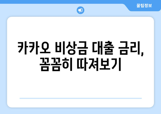 카카오 비상금 대출 후기| 사용 전 꼭 확인해야 할 5가지 | 카카오뱅크, 비상금 대출, 금리, 한도, 조건