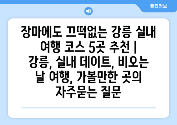 장마에도 끄떡없는 강릉 실내 여행 코스 5곳 추천 | 강릉, 실내 데이트, 비오는 날 여행, 가볼만한 곳