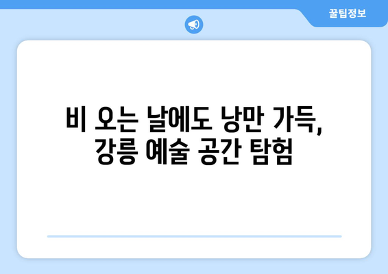 장마에도 끄떡없는 강릉 실내 여행 코스 5곳 추천 | 강릉, 실내 데이트, 비오는 날 여행, 가볼만한 곳