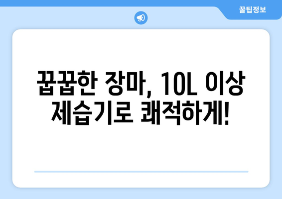 장마철 습기 잡는 저소음 10L 이상 제습기 추천 | 강력한 제습력, 조용한 운전, 쾌적한 실내 환경