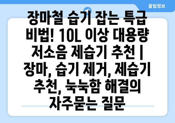 장마철 습기 잡는 특급 비법! 10L 이상 대용량 저소음 제습기 추천 | 장마, 습기 제거, 제습기 추천, 눅눅함 해결